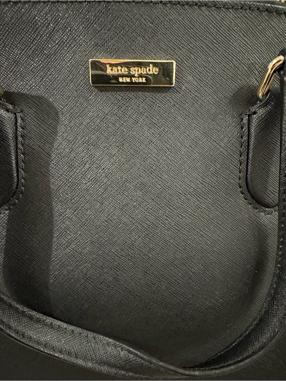 kate spade Black Saffiano Leather Tote with Gold Logo Plate - Picture 8 of 8